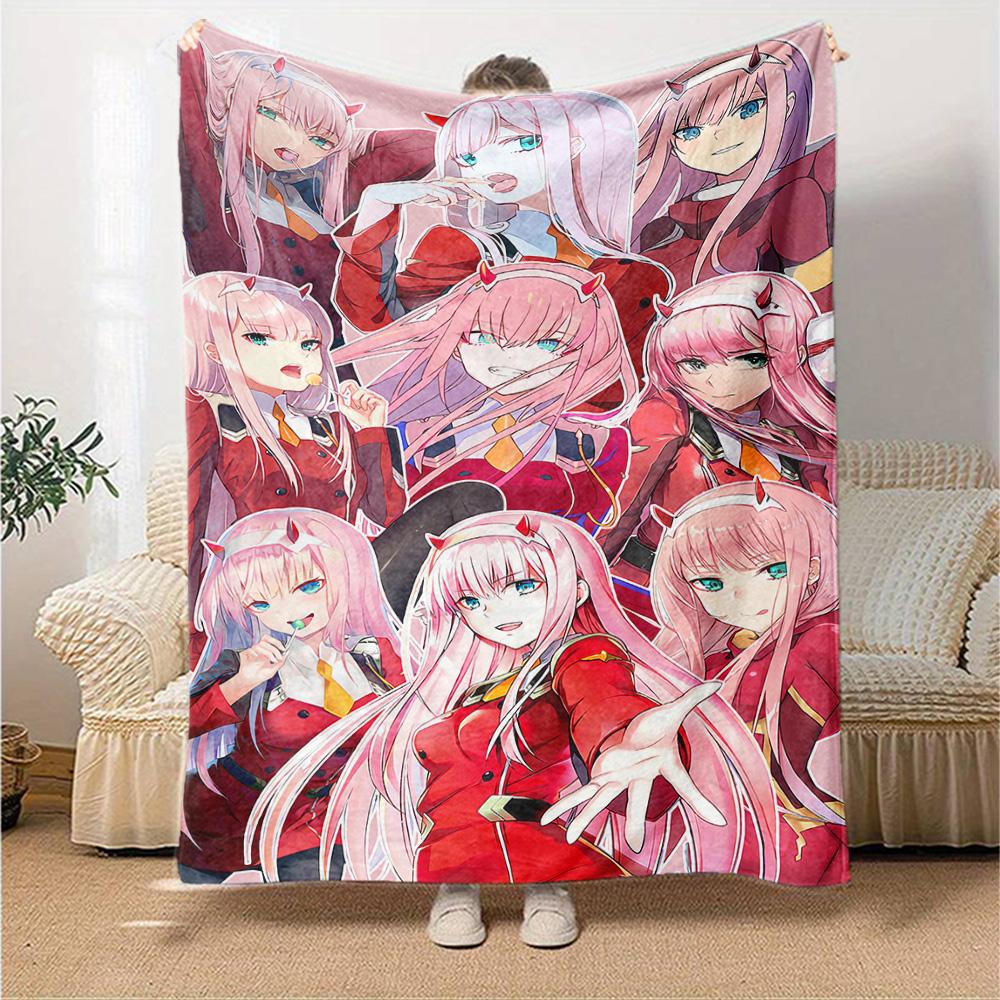 Franxx Angels Flannel Blanket Super Soft Warm Cozy Blanket For Sofa Bed Office Travel Allseason Home Decor Gift