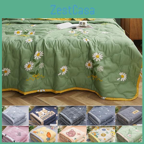 Washed Comforter Quilt Summer Airconditioning Soft Breathable Thin Daisy Print Bedspread Bed Cover Home Textiles