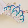 Korean Style Crown Jewelry Comb Hair Ornaments Princess Rhinestone Crown Alloy Colorful Girls Birthday Dance Hair Accessories