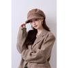 Damen S Herbst Winter Vintage Newsboy Baseballkappe Große Gesichtsformende Mütze