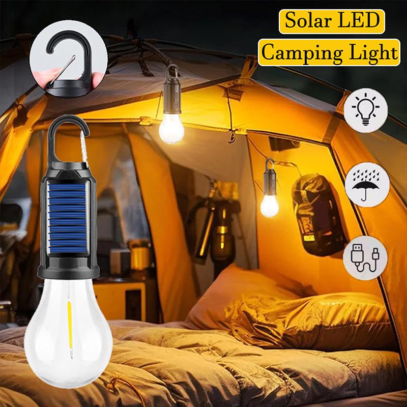 Solar Powered Charging Camping Lamp Atmosphere Lamp Multifunctional Handheld Tungsten Filament Lamp Outdoor Retro Camping