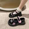 Kawaii Women's Shoes Round Toe Platform Cute with Bow Ladies Pumps Summer 2025 Comfortable and Elegant Lastest Casual Spring 39