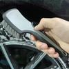 SEAMETAL Car Tire Wheel Cleaning Brush Car Wash Brush Medium Soft Nylon Short Handle Steel Ring Floor Mat Fabric Decontamination Brush