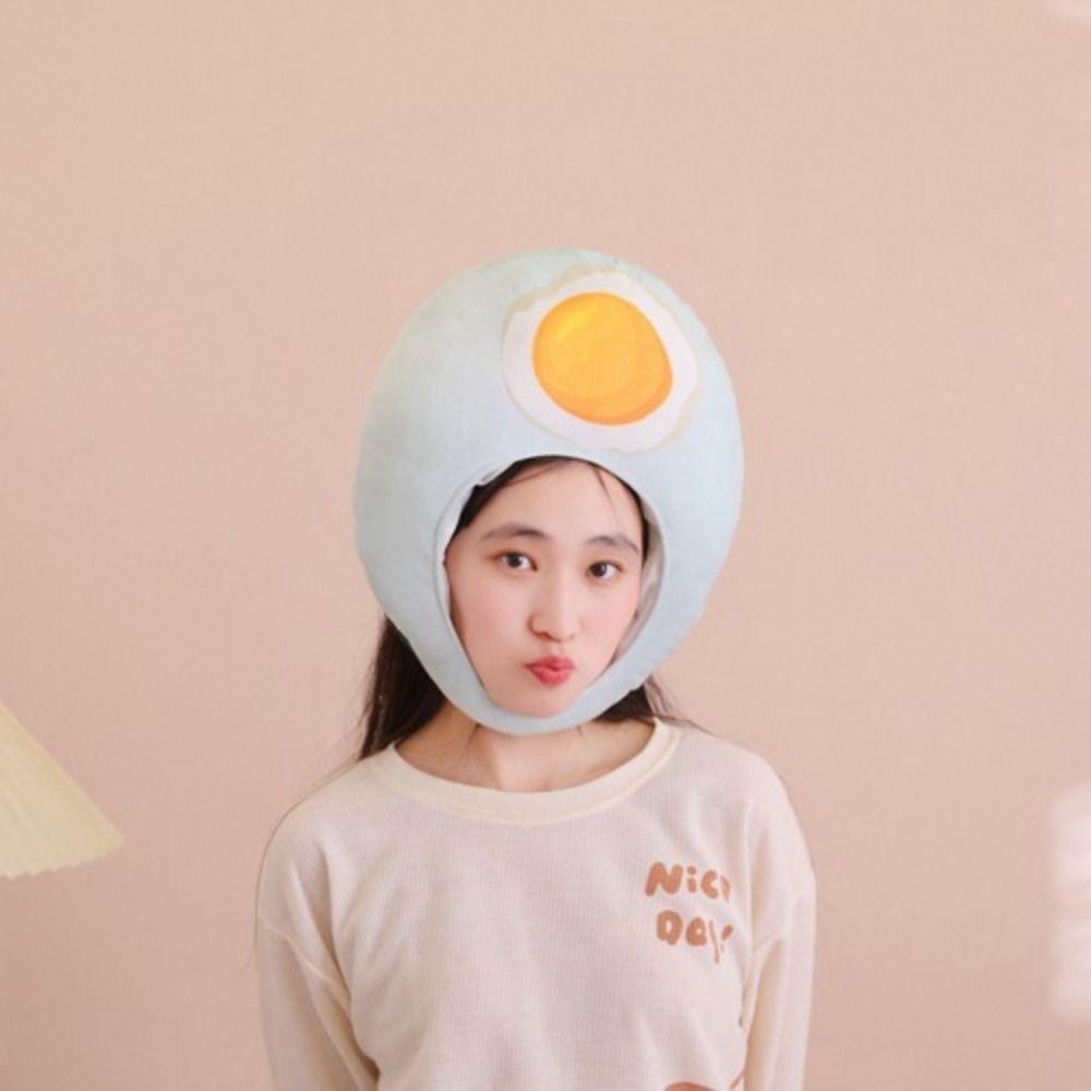 Plush Duck Egg Head Cover Unique Cartoon Head Cover Novelty Plush Head Cover  Photo Prop