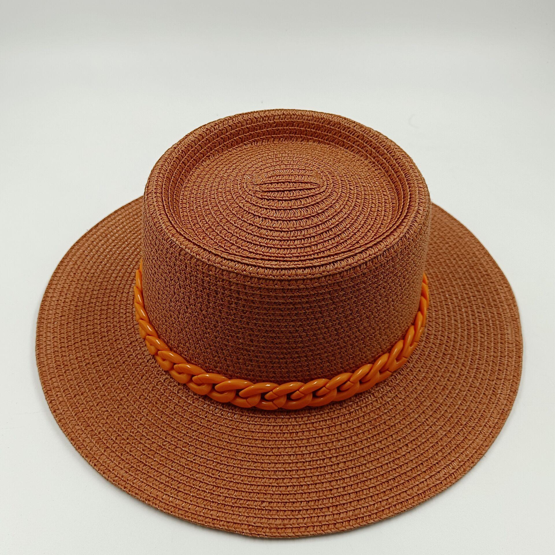 

Sun hat new color acrylic accessories sun hat outdoor straw hat sunscreen Beach Hat concave convex top for men and women 56-58cm