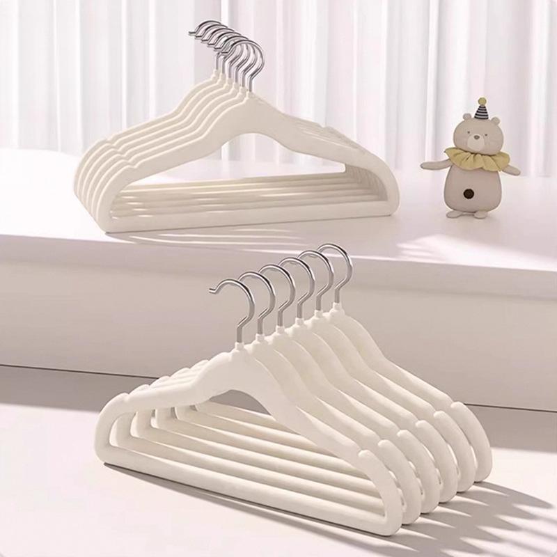 Children's Flocked Small Clothes Hanger Home Hanging Clothes Baby Scarless Anti-slip Clothes Hanger