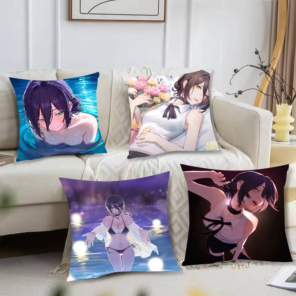 Fashion Hot Girl Reze Anime Pillow Case Cushion Cover Decor Home Throw Pillow Covers For Couch Camping Pillow Cover Decorations