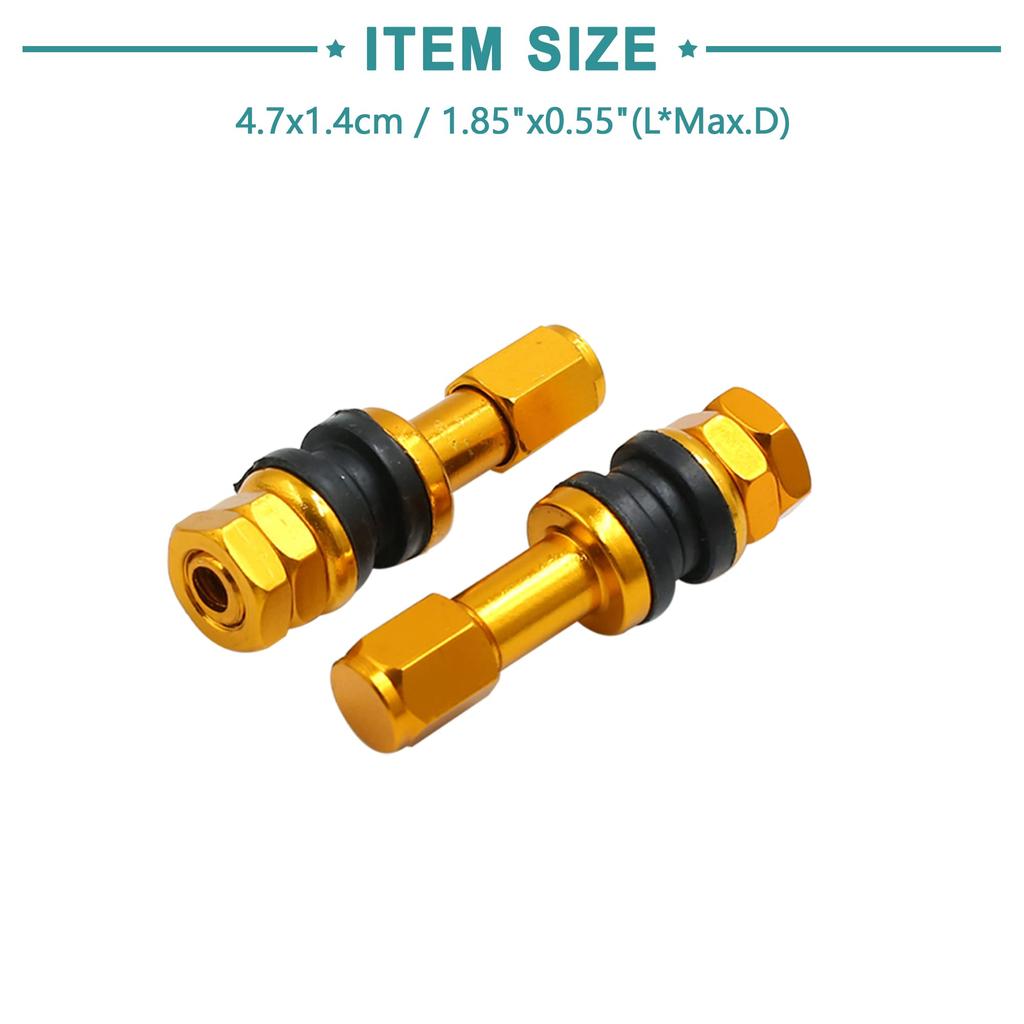 ACROPIX Car Motorcycle Bolts Tubeless Wheel Tire Valve Stem with Dust Proof Cap Universal Gold Tone 4pcs