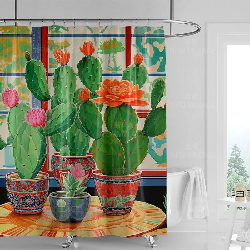 Minimalistický sprchový závěs s rostlinným motivem, moderní dekorace koupelny a toalety, soukromý závěs 180x180cm voděodolný sprchový závěs
