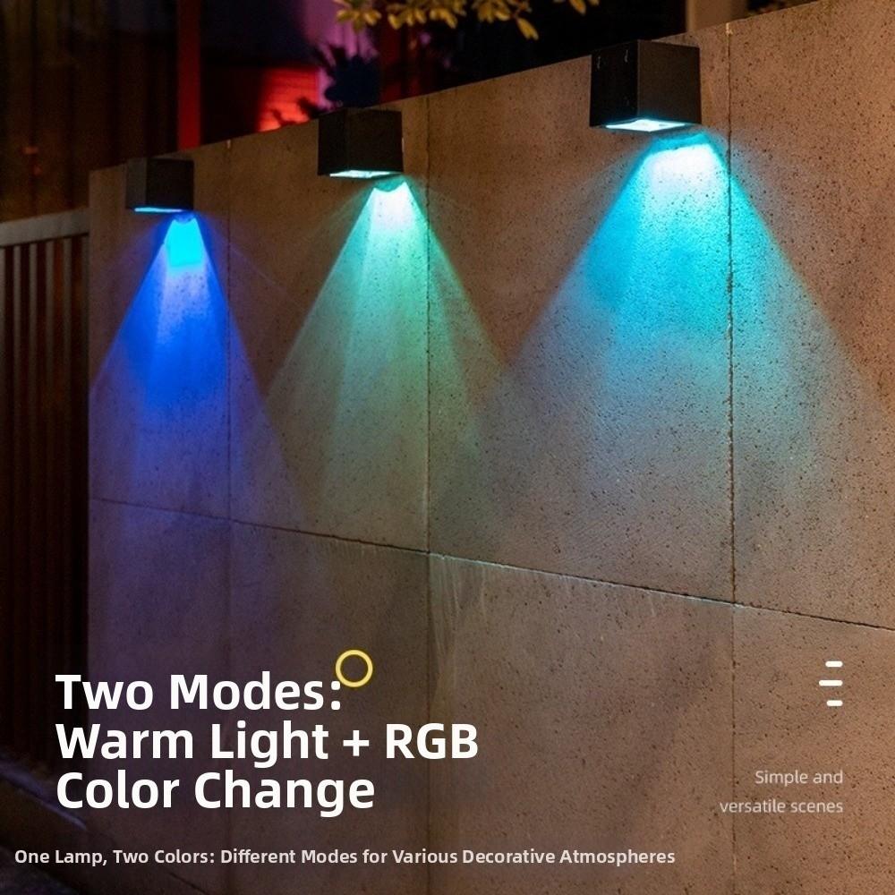 Wireless Solar Wall Lights Square Design Decorative Lighting Wall Lamp Solar Powered IP65 Waterproof Outdoor Garden Light