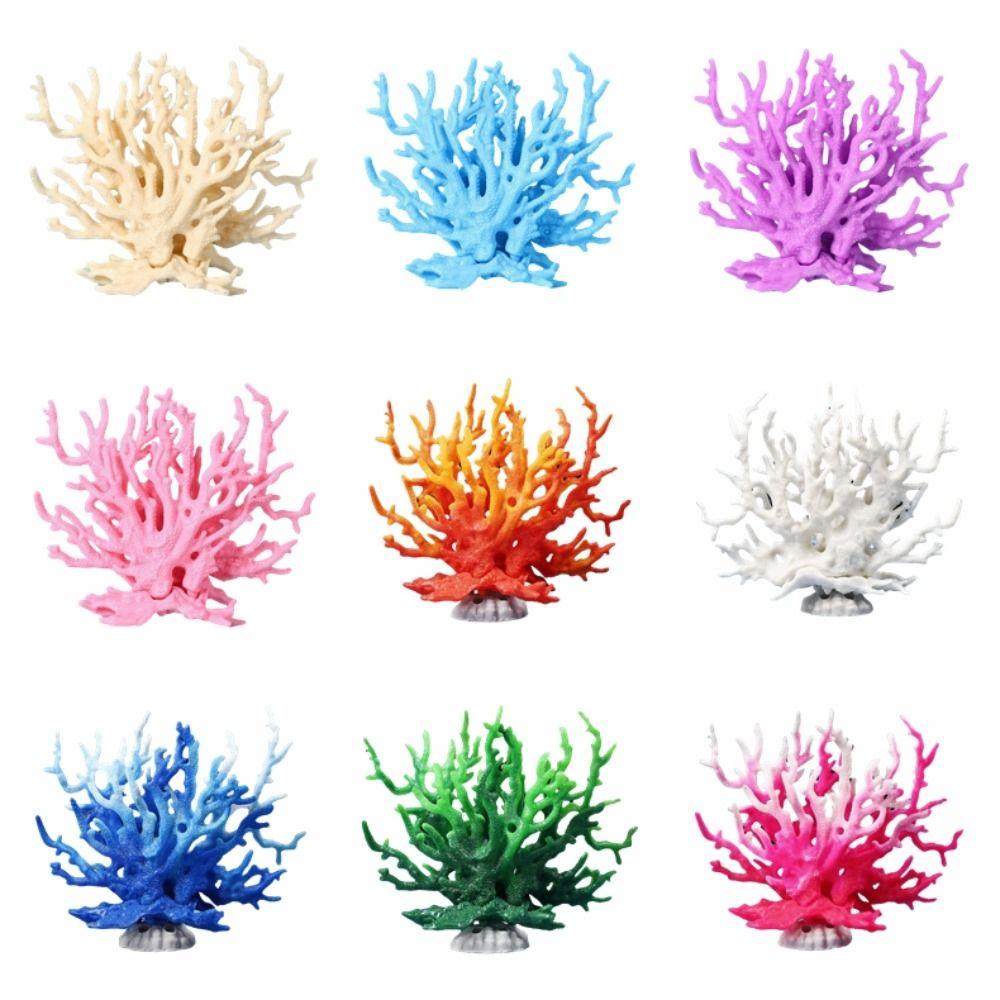 Lifelike Artificial Coral Ornament Plastic Fake Coral for Fish Tank  Home Decoration