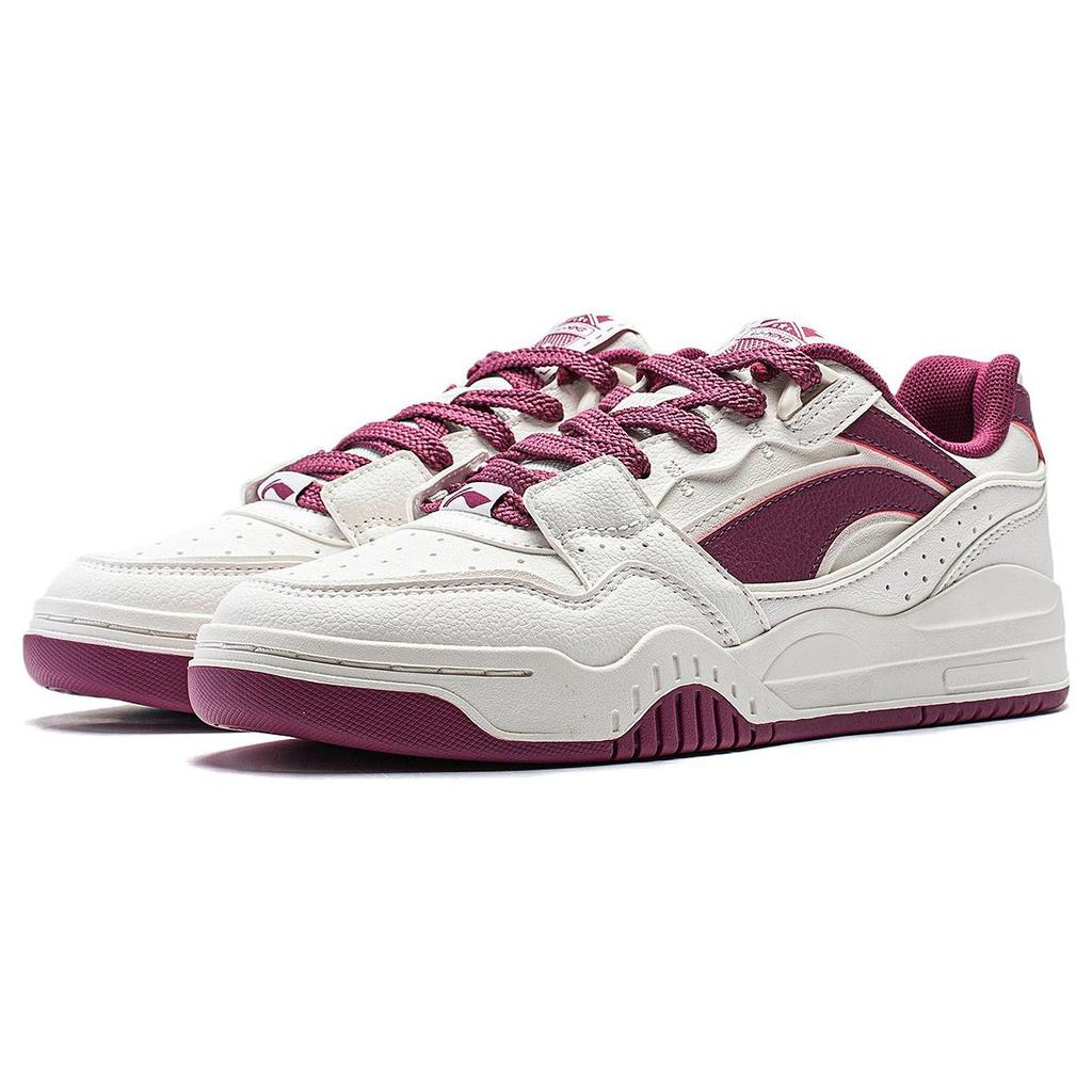 Li Ning Yuebai Slip Resistant Abrasion Resistant Low top Skateboard Shoes Women's Mist White AGCS252-20