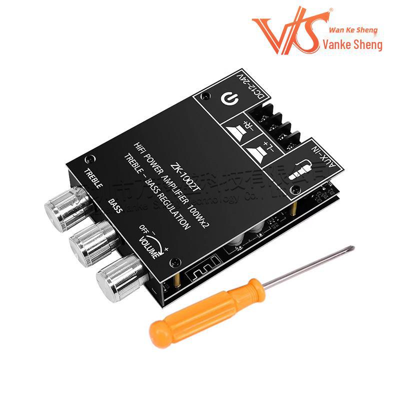 

Двухканальный модуль аудиоусилителя Bluetooth 5.0 с мощностью 100 Вт*2 и регулируемым басом