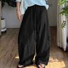 INCERUN Men Drawstring Elastic Waist Flimsy Drapey Casual Long Wide Leg Pants Trousers