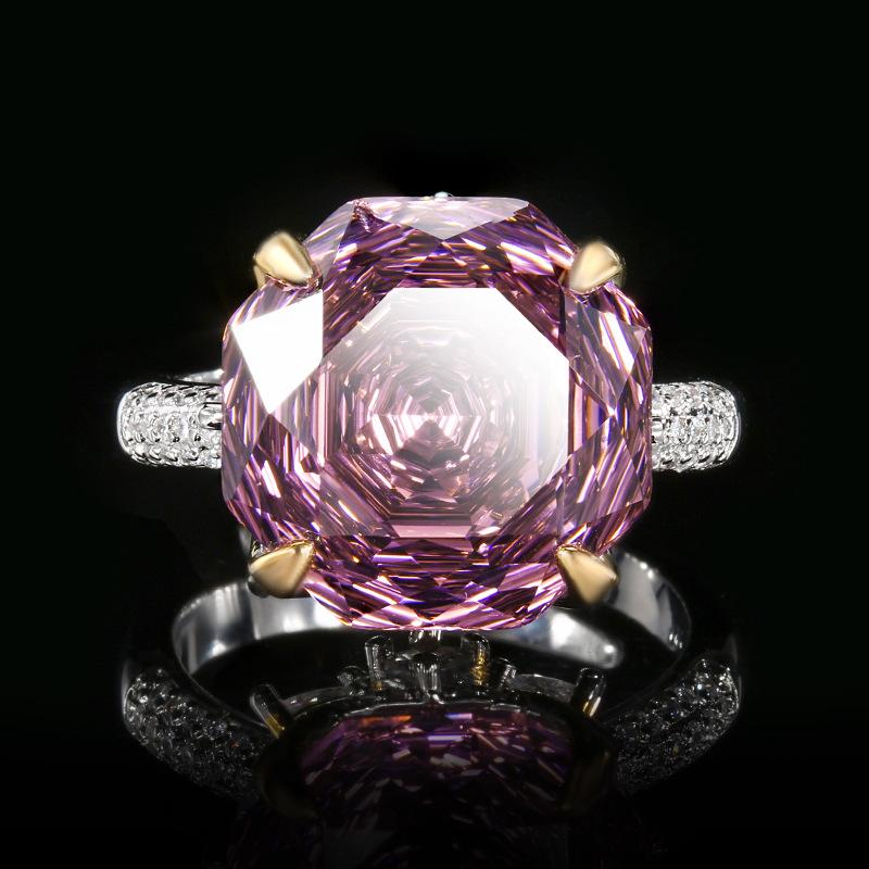 Product Jewelry Copper Bottom Gold Plated Simulation Rose Cut Light Luxury Ring Female 14 * 14