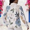 Women Plus Size Long Sleeve Shirt White Button Front Blouse