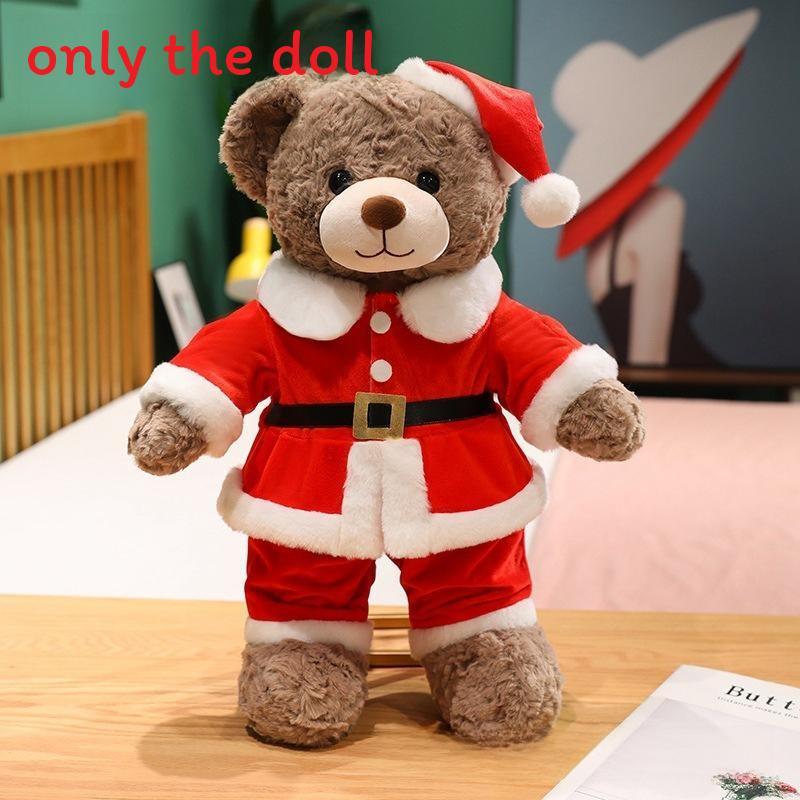 Christmas Teddy Bear Plush Toy With Santa Claus Costume Design For Holiday Decor And Gift Giving