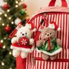 Santa Hat Plush Toy Pendant Cute Dress Xmas Bag Charm Christmas Bear Keychain  Stocking Stuffers