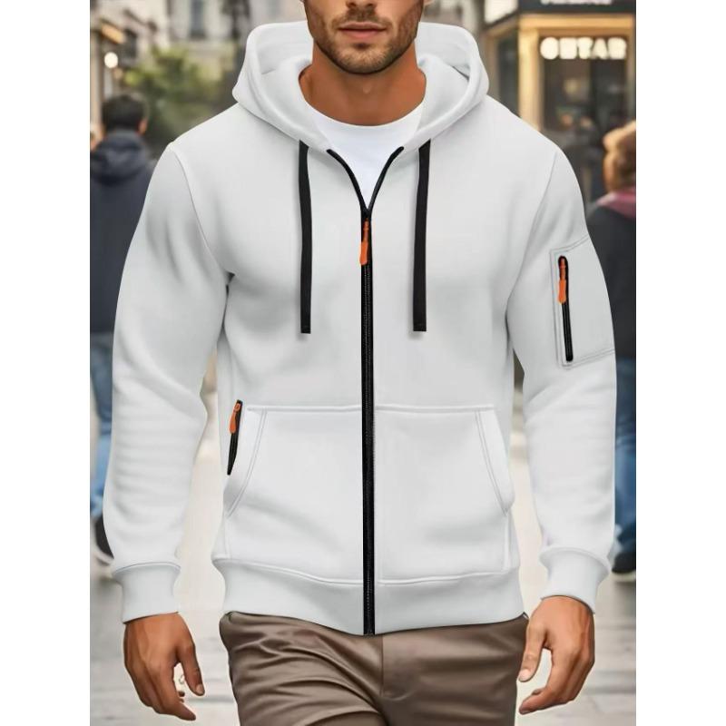 

Осень и Зима 2025 Новая Толстовка Худи Карман на Молнии Пуловер Повседневная Куртка S белый