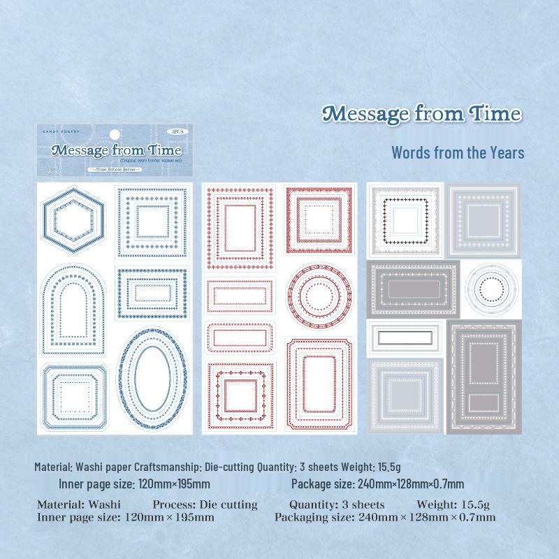 

Retro Border Sugar Poetry Die-cut Sticker Set for Journals