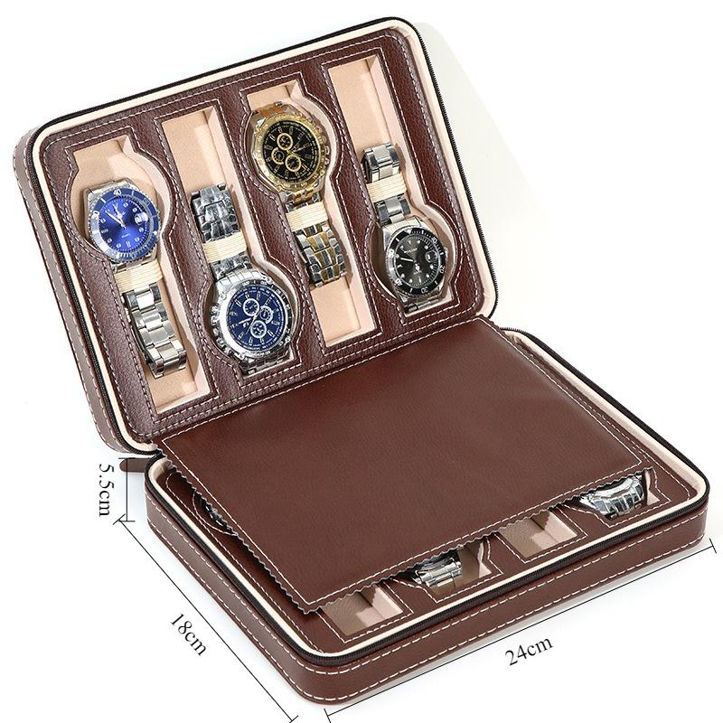 

Multiple Watches Organizer Box Mechanical Watch Collection Boxes Luxury Watch Storage Cases Household Watches Display Case коричневий