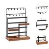 Bijley Jewelry Organizer of Jewelry, Necklace Support, Mode with Basic Wooden Circle Holder