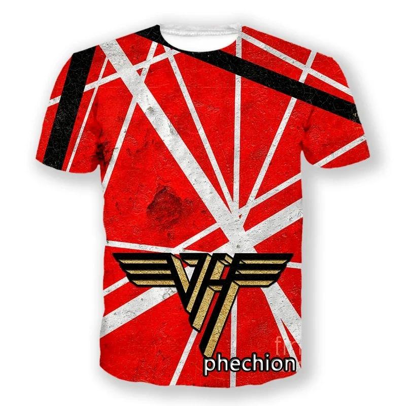 Rocková kapela Van Halen Trička Letní 3D Potisk Trička Muži Ženy Hip Hop Krátký Rukáv Tričko Street Volné Ležérní Oversized Y2k Topy
