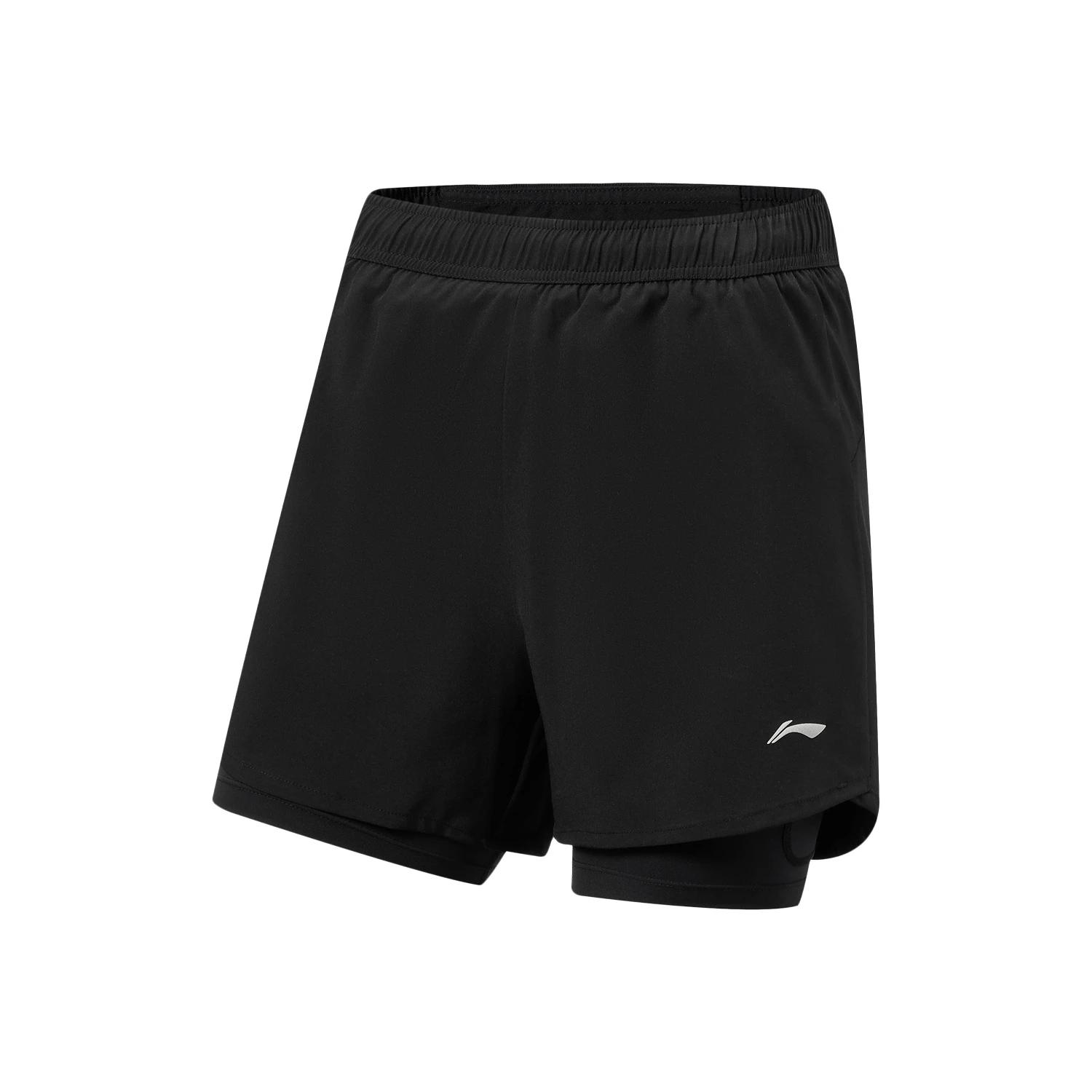 Li Ning Running Series Simple Casual Fashion Mid Waist Sports Shorts Women shorts AKSW298-2