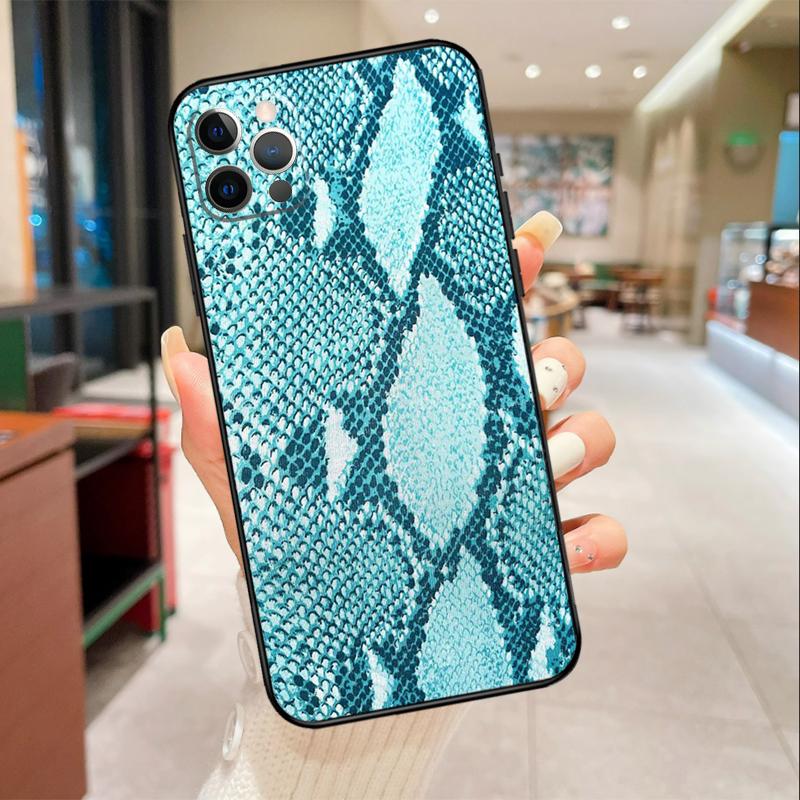 Snake Skin Print Phone Case For iPhone 17 16 15 14 13 11 12 Pro Max mini 16 Plus 16e 17 Air Protective Cover