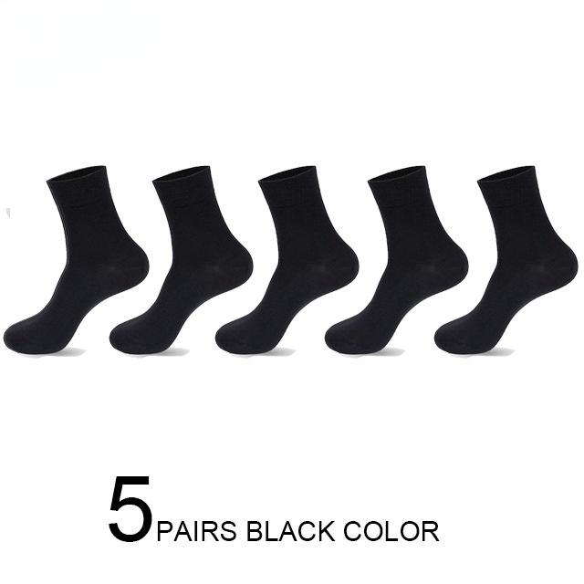 5 Pairs High Quality Men‘s Socks Cotton Casual Business Middle Black Breathable Male Crew Socks Dress Gifts Socks Size 38-44