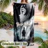 Demon Slayer Beach Towel, Personalized Custom Name Text, Quick Dry Large Absorbent Towel For Beach Pool