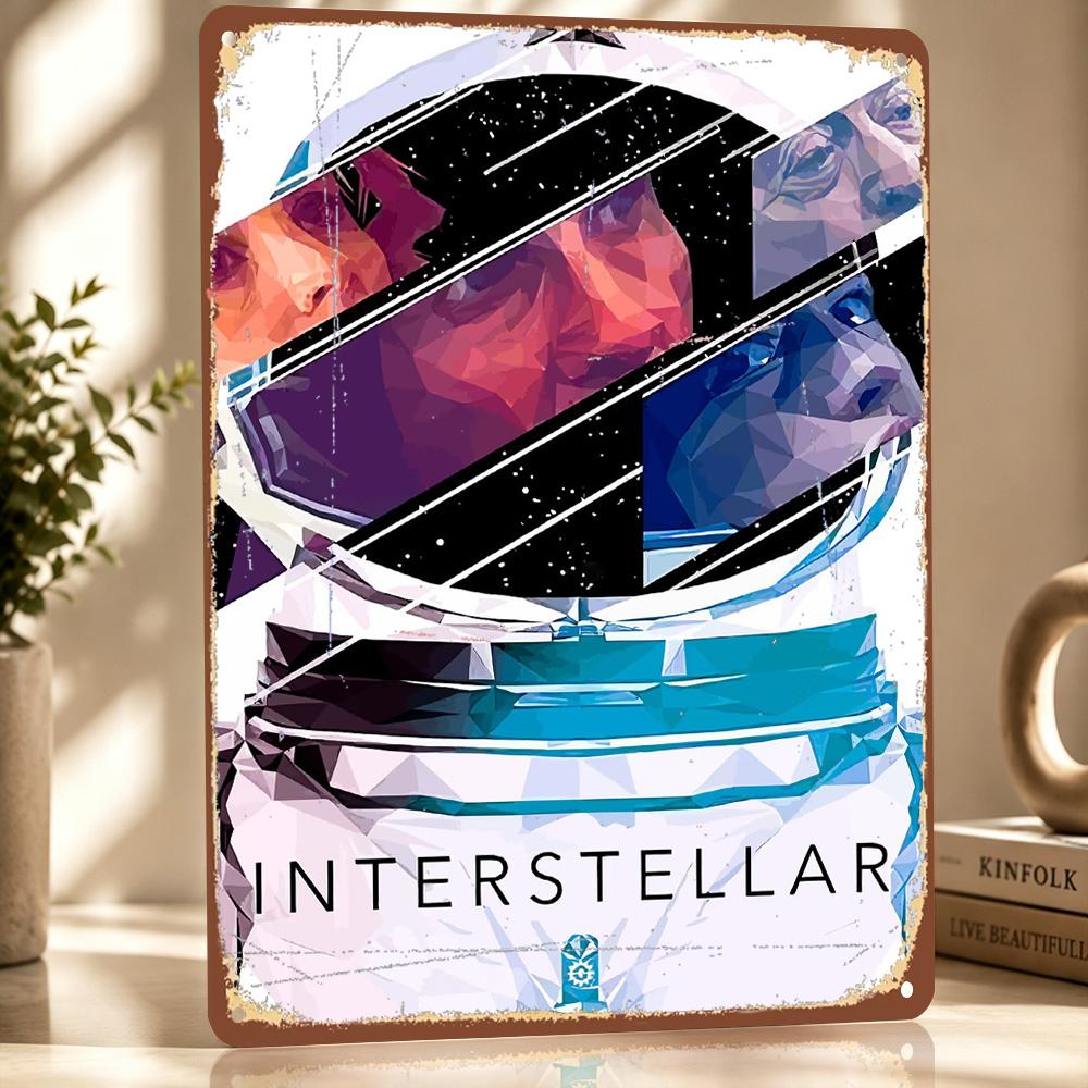 Interstellar Personalized D Textured Metal Poster Wall Art Tinplate Sign for Decor Living Room Interior Decoration Wand Deko
