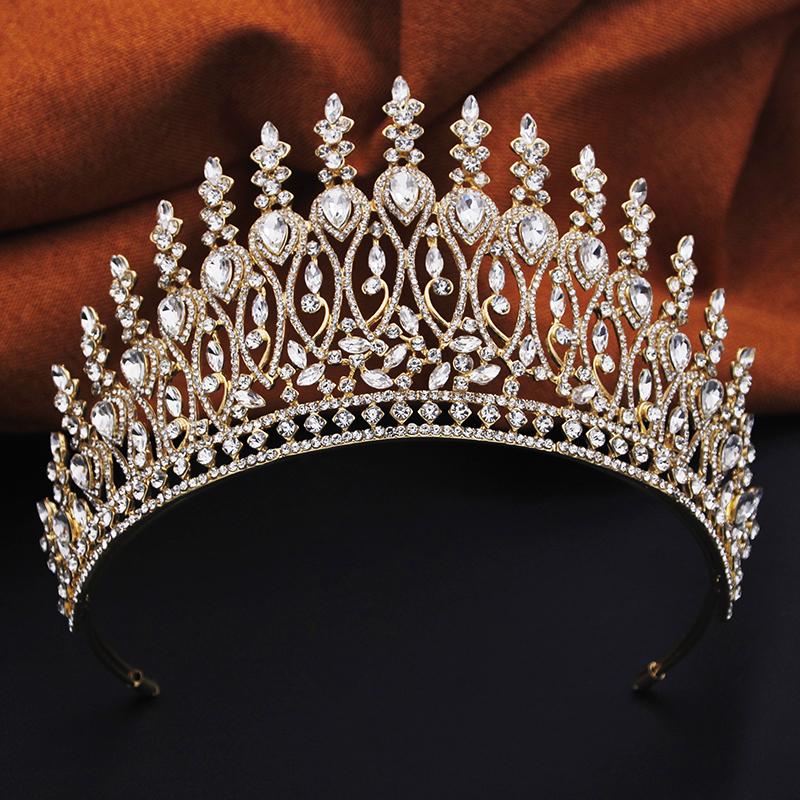 Royal Queen Crown Big Diadem Bride Tiaras and Crowns for Women Wedding Dress Crown Hair Zircon Princess Birthday Headdress
