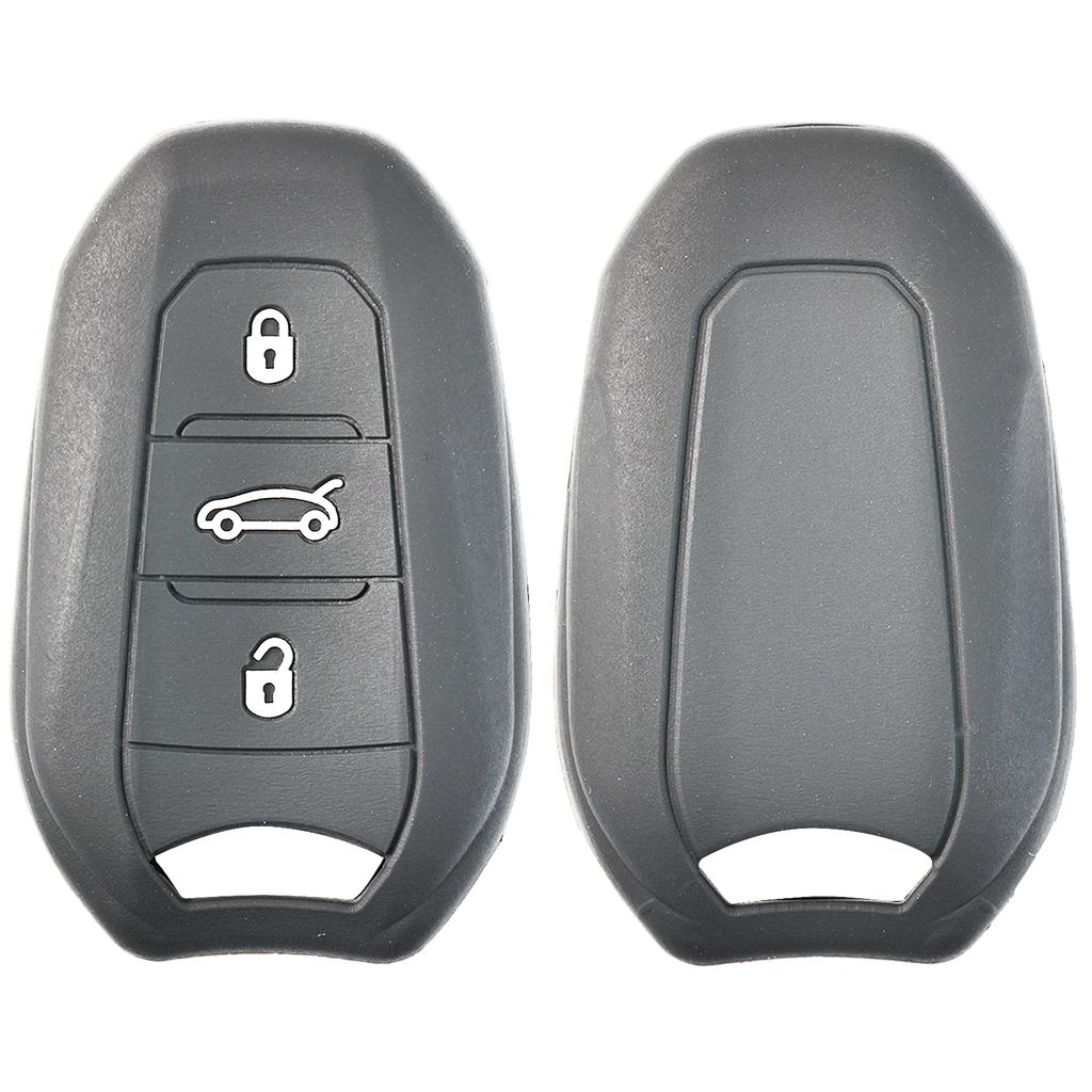 Für Peugeot Citroen Opel Grandland X Corsa Zafira Fernbedienung Silikon 3 Taste Schlüsselanhänger Kette Ring Abdeckung Fall Halter Schutz