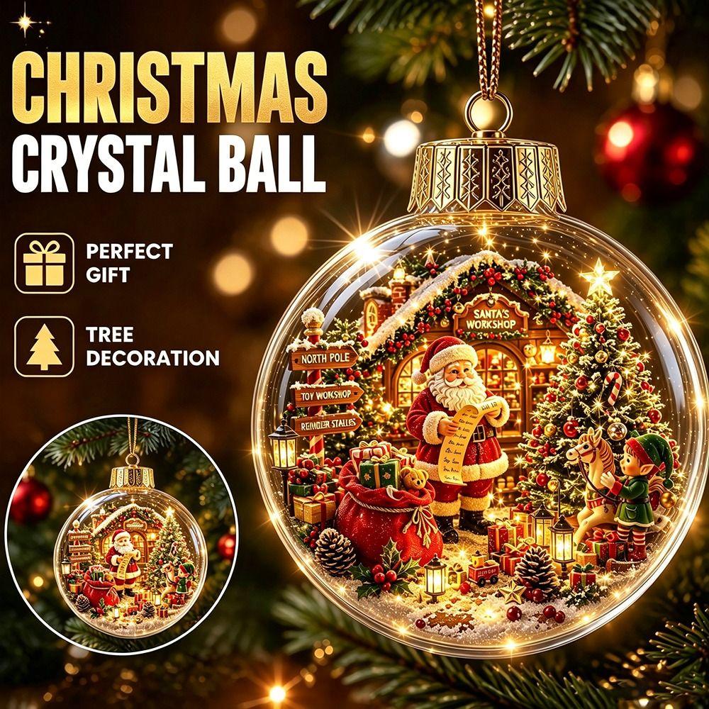 with Light Christmas Ball Ornament Acrylic Material Holiday Tree Pendant  Holiday Decoration