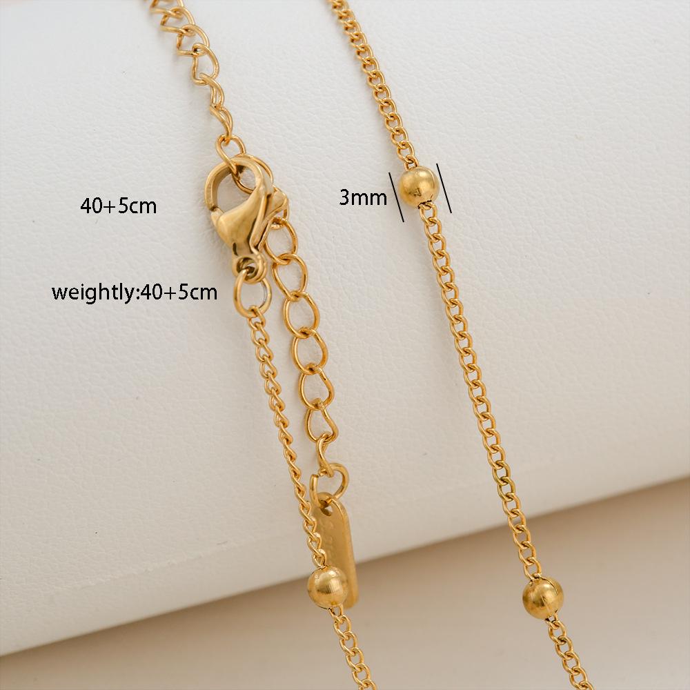 Élégant Collier Chaîne Boîte en Acier Titane Plaqué Or 18 Carats pour Femmes
