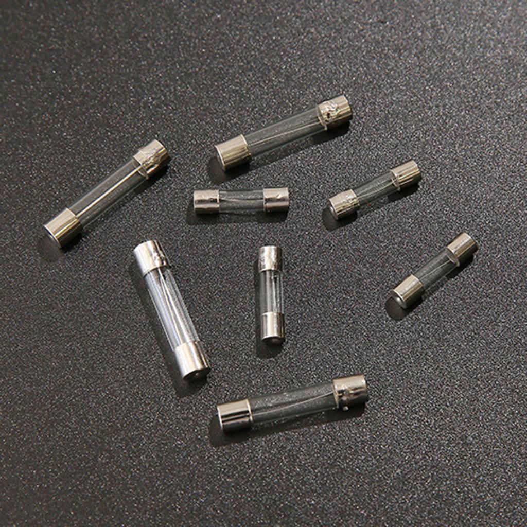 Convenient Glass Tube Set 250pcs Glass Tubes Slow Glass Fuses Glass Tubes with Storage Box Protect Your Electronics