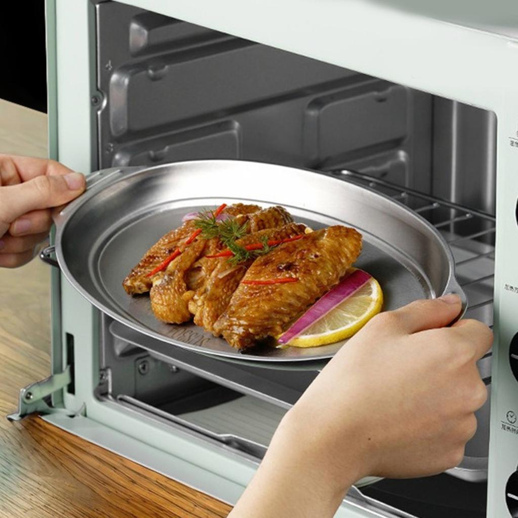 Stainless Steel Fish Dish Home Steaming Fish Plate Oval Platter Thickened Main Dish Plate Snack Dessert Serving Tray