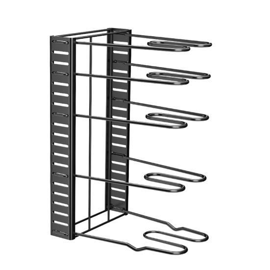 Szintes Állítható Serpenyőrendszerező Edénytároló Állvány Edény- és Serpenyőtartó Lábasállvány Konyhai Pultra és Szekrénybe