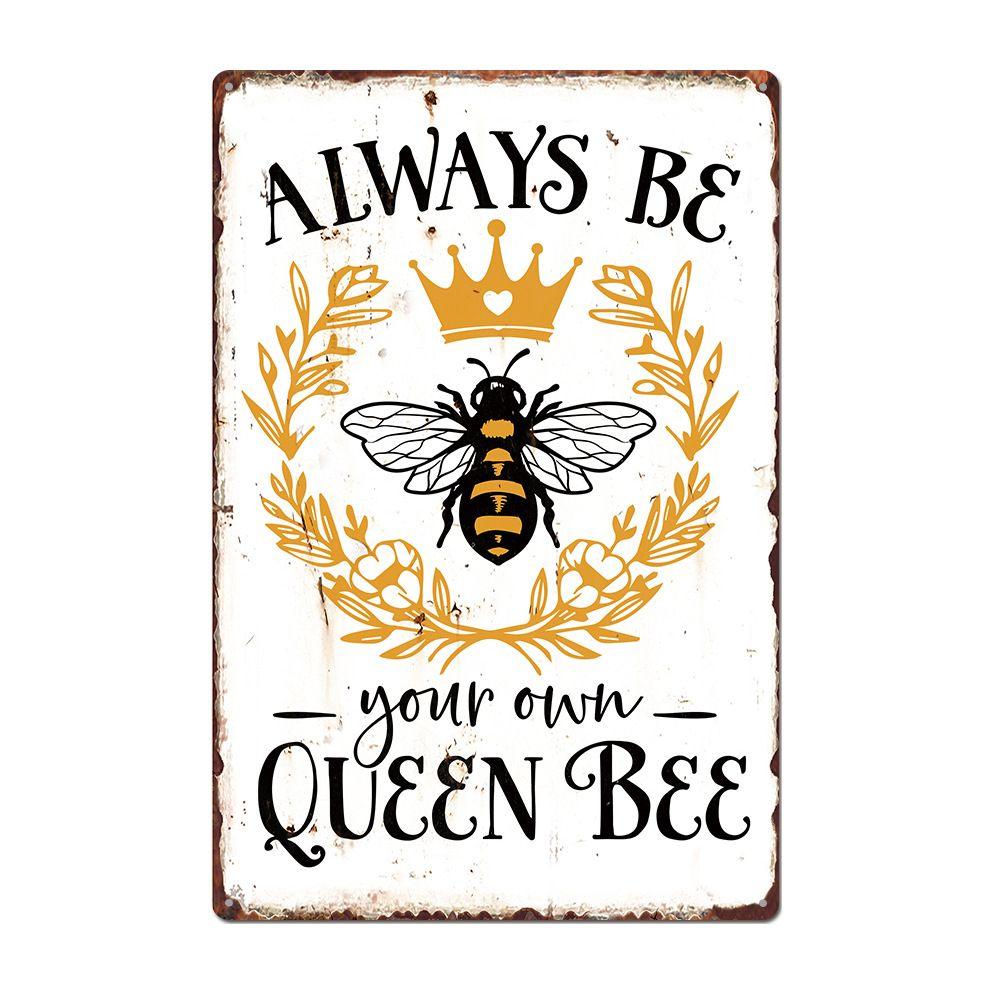 Bee Series Metal Tin Sign Wall Decor 20x30cm