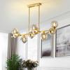 SANDYHA All Copper Gold Chandelier Pendant Light Glass Ball Lampshade LED Lamp for Living Room Dining Room Indoor Decor Home