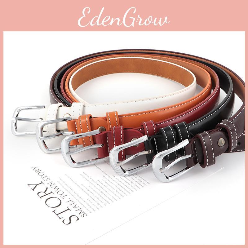 Pu Ladies Leather Belt With Metal Pin Fastener For Office And Daily Outfits