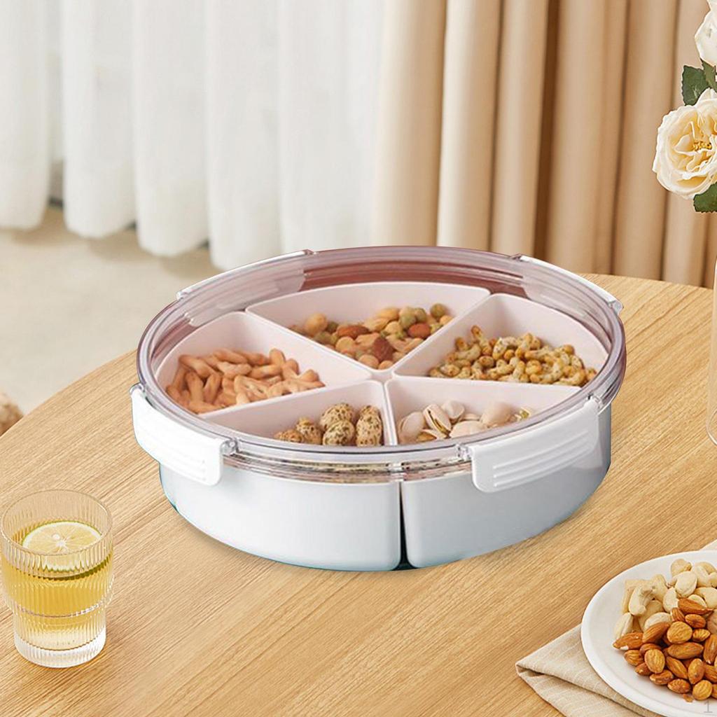 Lot De 6 Bols à Collation Avec 4 Compartiments - Réutilisables, Antidérapants, Sans BPA, Pour Apéro, Fête