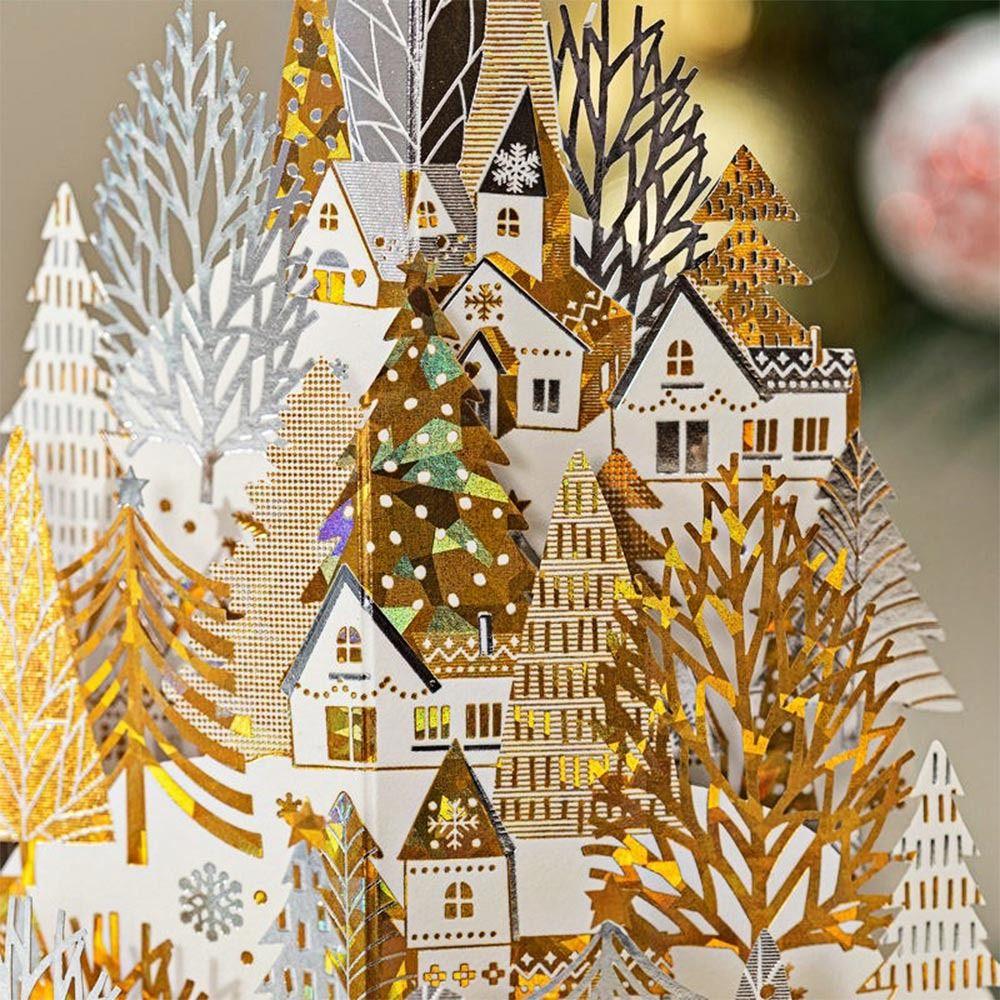 with Envelope Christmas 3D Greeting Card Paper Paper Carving Postcard  Festival