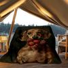 1pc Dachshund Strawberry Outdoor Soft Polyester Flannel Throw Blanket Versatile for All Seasons , Soft , Cozy , Warm All Season Quilted Throw ,