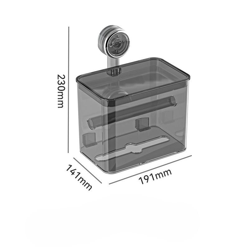 Suction Cup Tissue Holder, Bathroom Wall-mounted Storage Box, Toilet Non-perforating Roll Paper and Tissue Holder, Waterproof Storage Rack