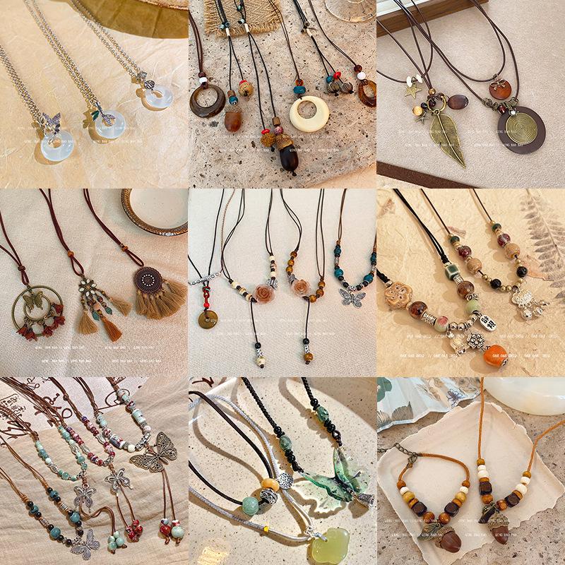 Zen Retro Chinesische Keramik Halskette - Handgewebtes Nischendesign für Frauen