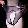 Open/Closed Crotch Underwear Sexy Women Oil Shiny Briefs Hollow Out Glossy Panties Erotic Lingerie Transparent Cut-Out Brief