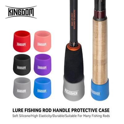 Kingdom 1Pc Silicone Lure Rod Bottom Protector Cap/Fishing Rod Handle Protective Case/Silica Gel Lure Rod Bottom Protector