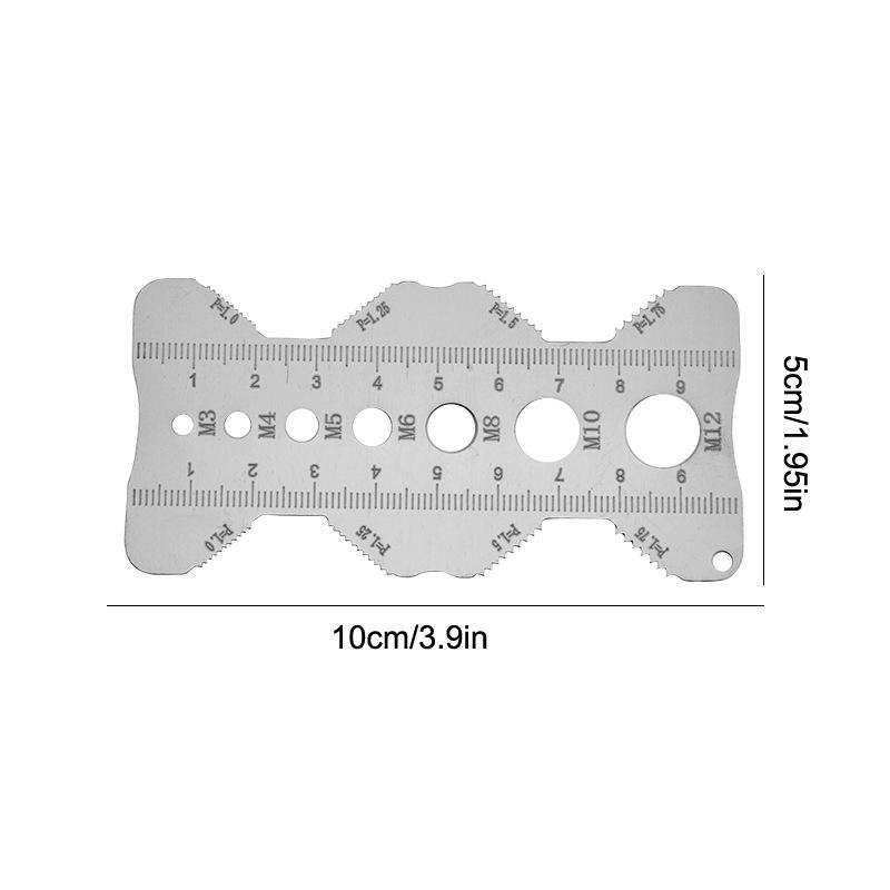 1/2 Pcs Stainless Steel Thread Checker Screw Measurement Ruler Metric Caliper Gauge Tool For Measuring Screw Pitch Bit Bolt Nut